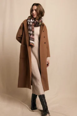 Slowlove Abrigo largo con doble botonadura Beige Best