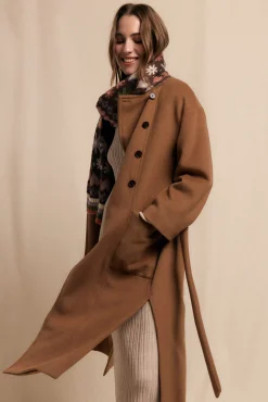 Slowlove Abrigo largo con doble botonadura Beige Best
