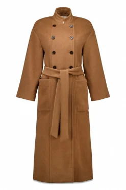 Slowlove Abrigo largo con doble botonadura Beige Best