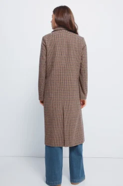 Springfield Abrigo largo cuadros doble abotonadura nude Discount