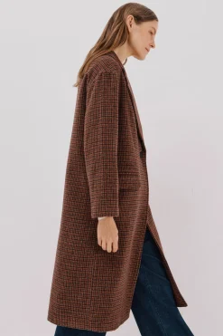 Cortefiel Abrigo largo cuello solapa Granate New