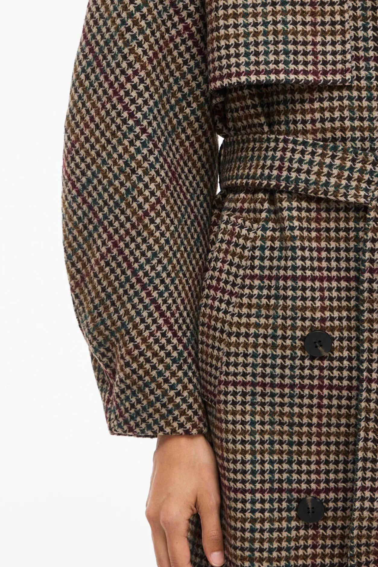 Vila Abrigo largo de lana con cuadros Marrón Outlet