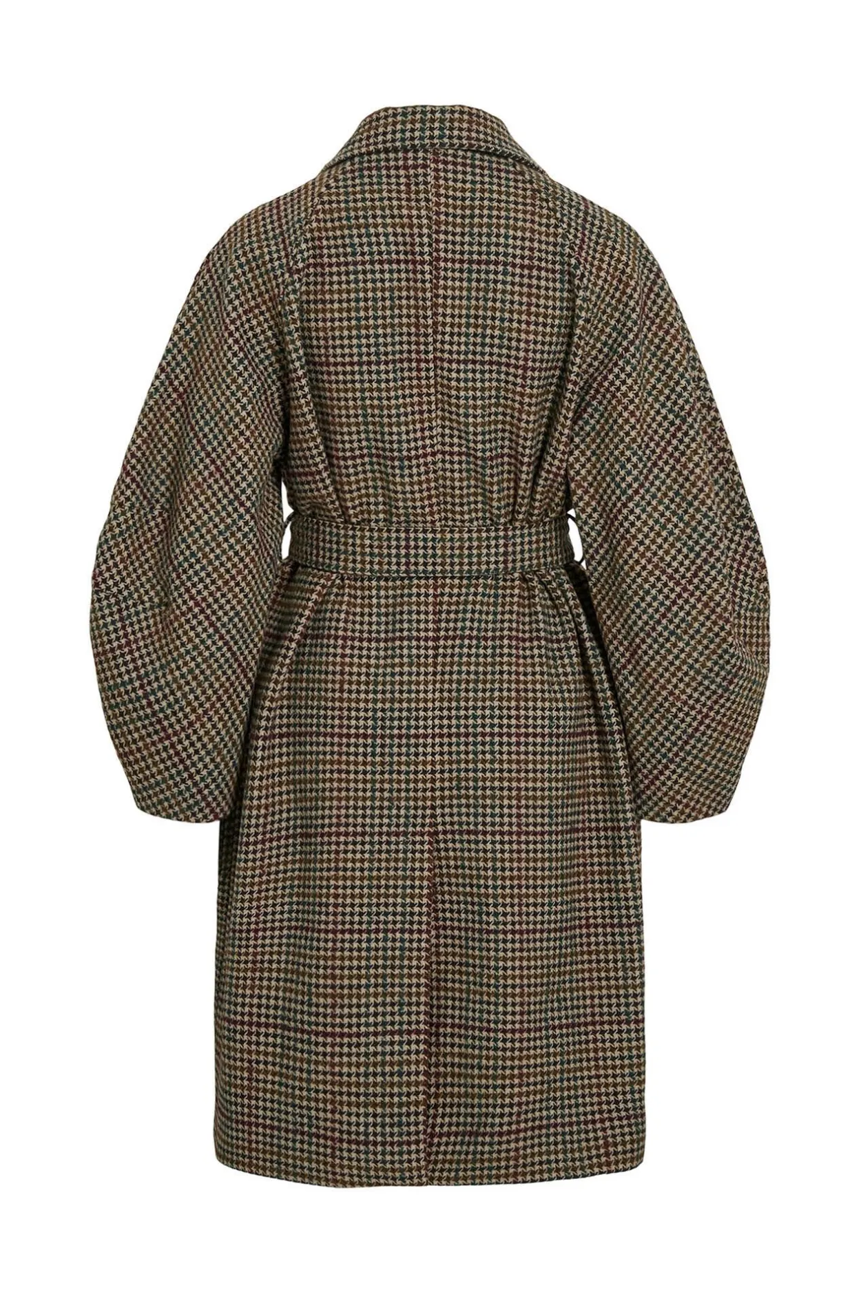 Vila Abrigo largo de lana con cuadros Marrón Outlet