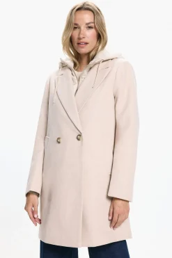 Vero Moda Abrigo largo de paño con forro extraible Beige Online