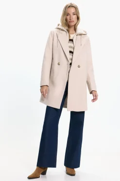Vero Moda Abrigo largo de paño con forro extraible Beige Online