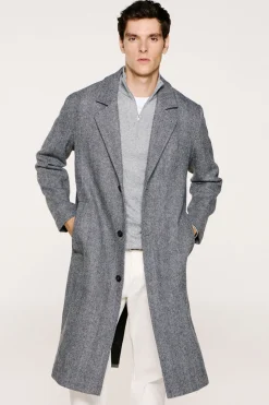 Selected Abrigo largo lana Gris oscuro Best