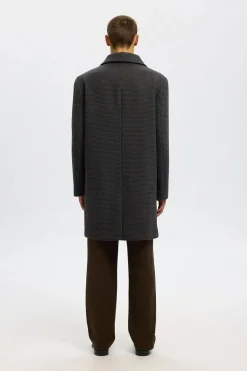 Selected Abrigo largo lana Gris oscuro Discount