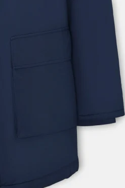 Silbon Abrigo largo tecnico capucha Azul marino