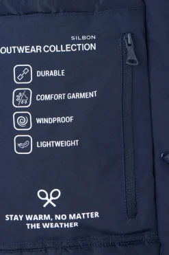 Silbon Abrigo largo tecnico capucha Azul marino