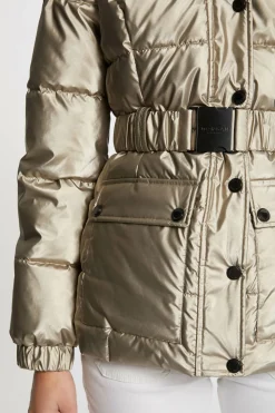 Morgan Abrigo metalizado con capucha Dorado