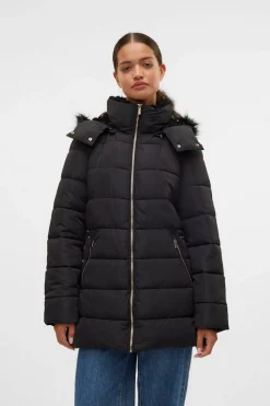 Vero Moda Abrigo midi acolchado Negro Clearance