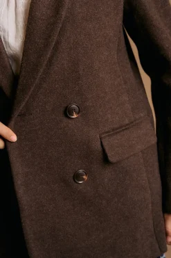 Polín Et Moi Abrigo paño Amaia Marr&oacute;n oscuro Online