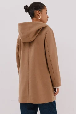 Cortefiel Abrigo paño capucha Beige New