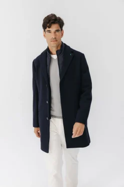 elPulpo Abrigo pechera desmontable paño Azul marino Sale