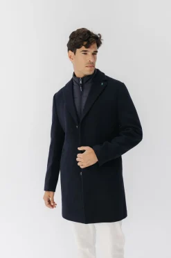 elPulpo Abrigo pechera desmontable paño Azul marino Sale