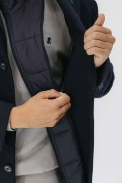 elPulpo Abrigo pechera desmontable paño Azul marino Sale