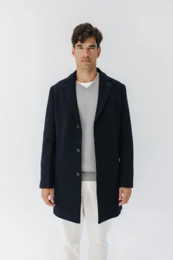 elPulpo Abrigo pechera desmontable paño Azul marino Sale