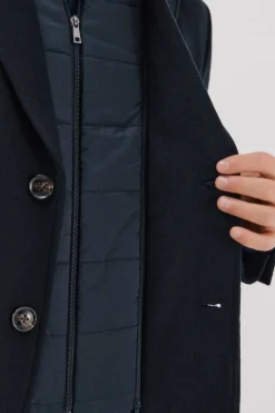 Cortefiel Abrigo sola vistas desmontables Azul marino Hot