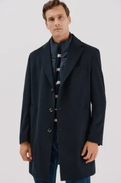 Cortefiel Abrigo sola vistas desmontables Azul marino Hot