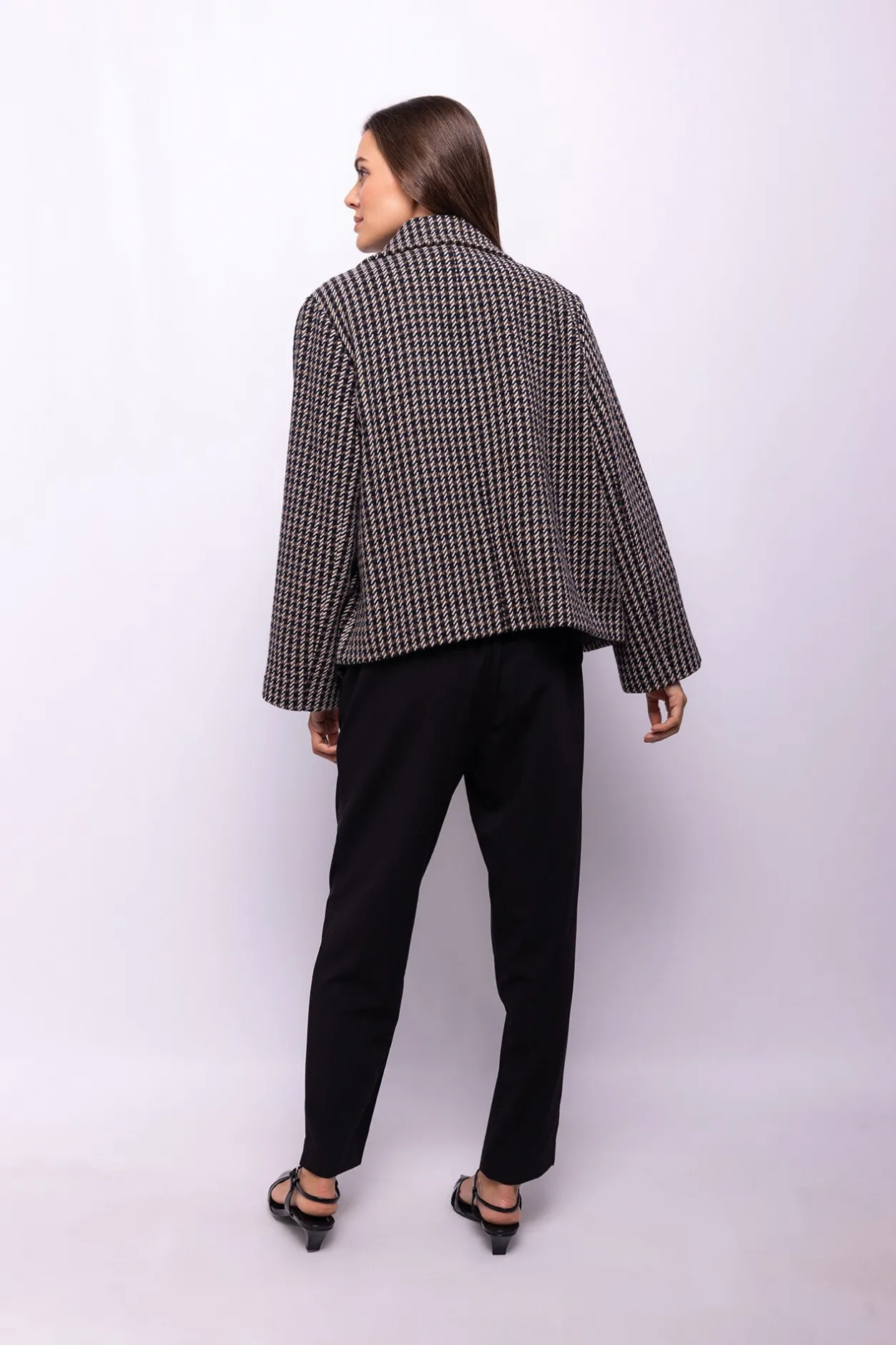 Object Abrigo tweed cuadros Multicolor Outlet