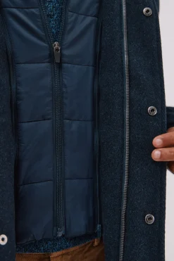 Cortefiel Abrigo vistas desmontables Azul marino Clearance