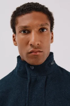 Cortefiel Abrigo vistas desmontables Azul marino Clearance