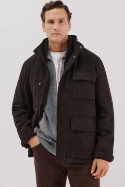 Cortefiel Abrigo vistas desmontables Marr&oacute;n oscuro New