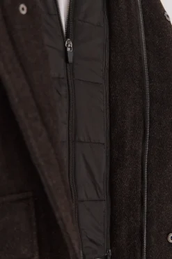 Cortefiel Abrigo vistas desmontables Marr&oacute;n oscuro New