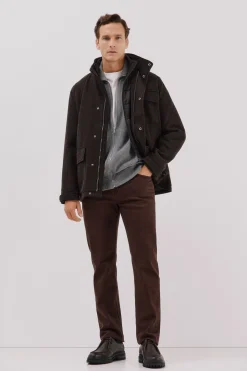 Cortefiel Abrigo vistas desmontables Marr&oacute;n oscuro New