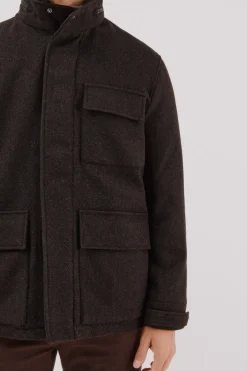 Cortefiel Abrigo vistas desmontables Marr&oacute;n oscuro New