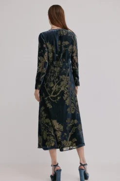 Hoss Intropia Adriana. Vestido jacquard Estampado azul Hot