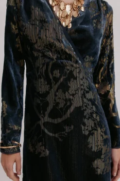 Hoss Intropia Adriana. Vestido jacquard Estampado azul Hot