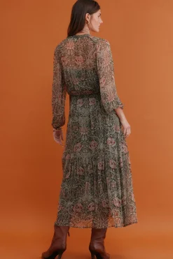 Hoss Intropia Aina. Vestido estampado Estampado Verde New