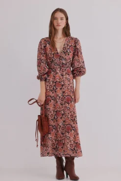 Hoss Intropia Aitana. Vestido estampado Estampado Marron Sale