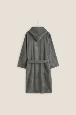 Textura Albornoz rizo algodón capucha unisex gris Best