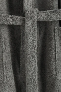 Textura Albornoz rizo algodón capucha unisex gris Best