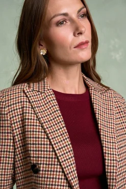 Polín Et Moi Americana cuadros Hatty Estampado marr&oacute;n Clearance