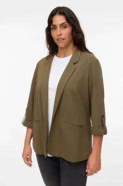 Vero Moda Curve Americana de mujer abierta con solapa talla grande Verde Best