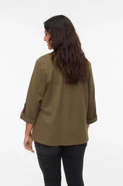Vero Moda Curve Americana de mujer abierta con solapa talla grande Verde Best
