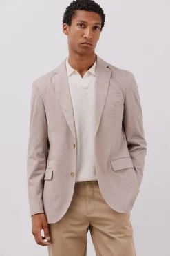 Cortefiel Americana de punto Beige Clearance