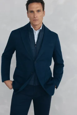 Pedro del Hierro Americana de punto básica vistas desmontables Azul Best