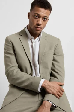 Selected Americana de traje Slim Fit confeccionada con lana. Beige Best