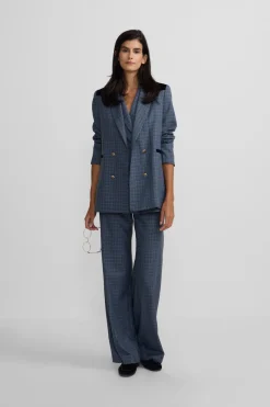 Silbon Americana detalles terciopelo cuadros Azul oscuro Clearance