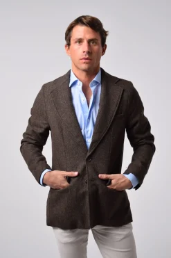 Cloking Americana Lana Pata de Gallo Marr&oacute;n Discount