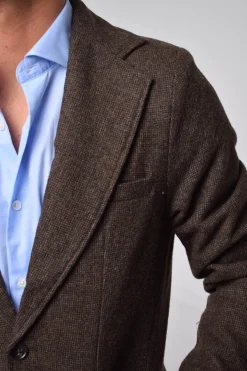 Cloking Americana Lana Pata de Gallo Marr&oacute;n Discount