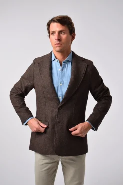 Cloking Americana Lana Pata de Gallo Marr&oacute;n Discount