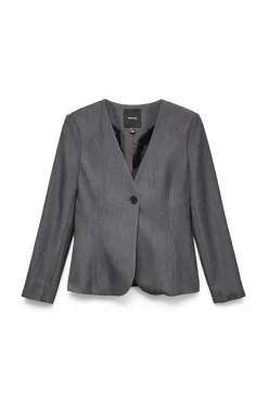 Vero Moda Americana manga larga cuello pico Gris oscuro Online