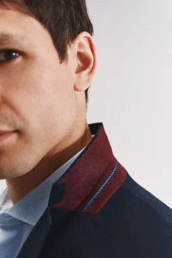 Cortefiel Americana micro raya serie XXI Azul marino Clearance