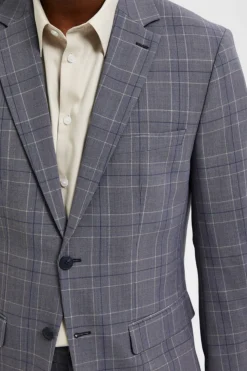 Selected Americana Slim Fit de cuadros con bolsillos Gris New