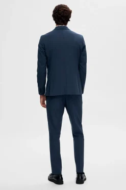 Selected Americana Slim Fit estilo punto confeccionada con Lenzing Ecovero Azul marino Online
